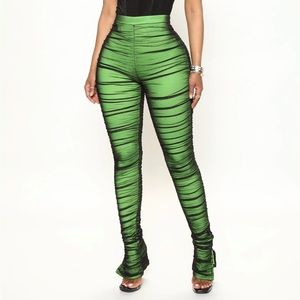 Ruched mesh legging